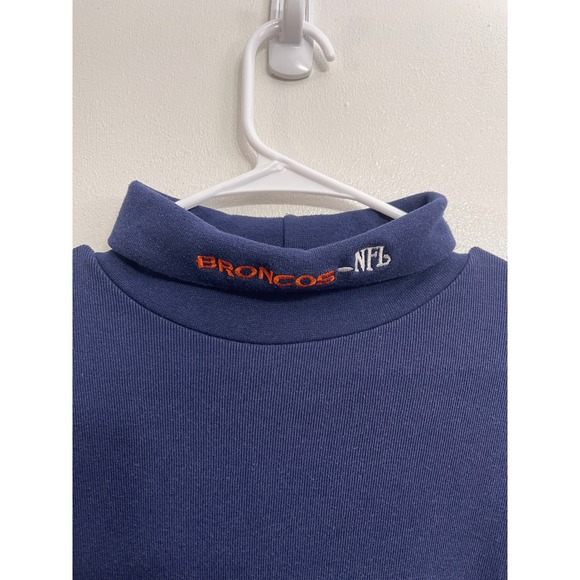 Vintage Denver Broncos NFL Majestic Turtleneck Long Sleeve Shirt XL Made in USA - Picture 4 of 4